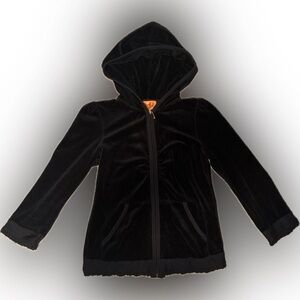 Juicy Couture Black Velour Quarter Sleeve Zip-Up